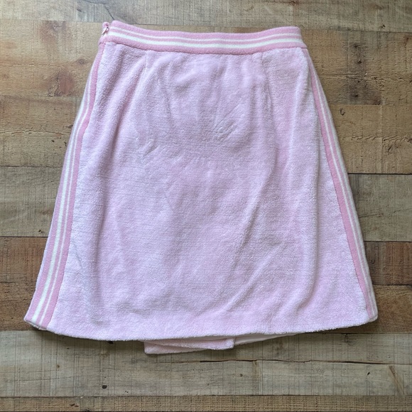 MIU MIU Prada Terry Cloth Midi Skirt w/ Stripe Knit Trim EU Size 40 US Size 4 - Picture 6 of 12